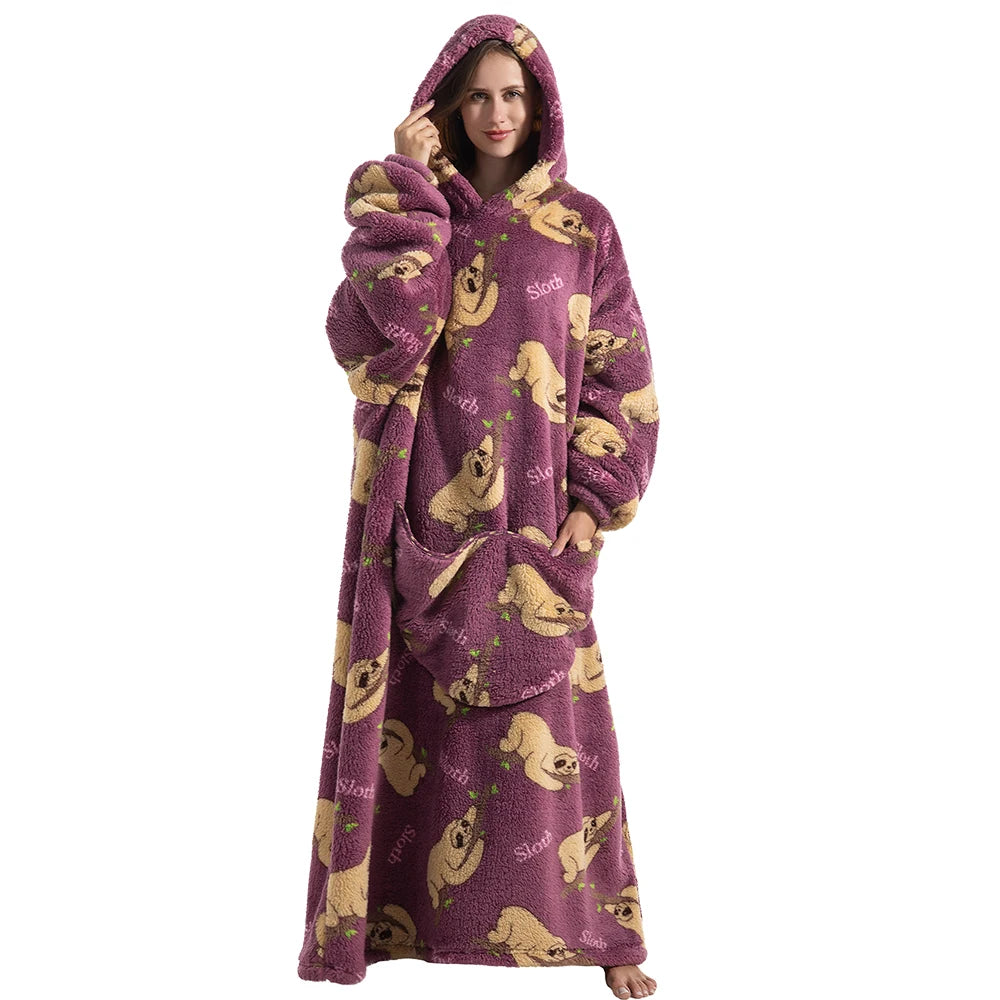 Robe de chambre homme et femme extra large en polaire Sherpa pour un confort extra