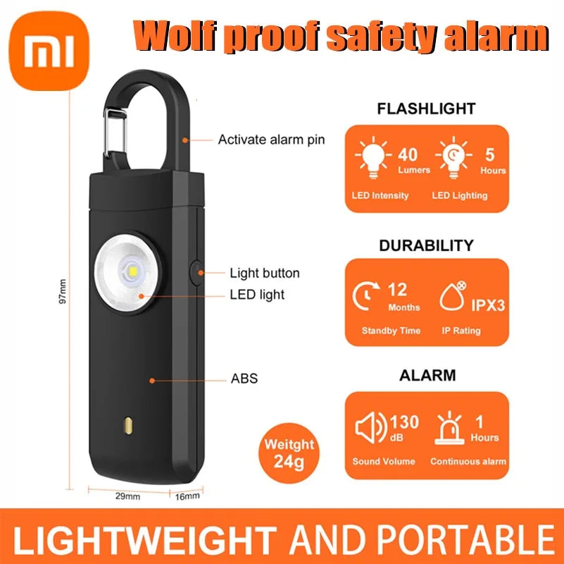 Alarme d'auto-défense rechargeable Xiaomi 130db
