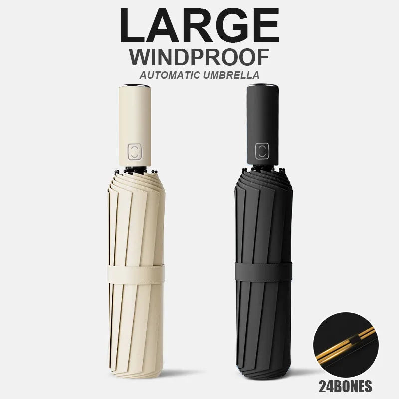Grand parapluie automatique de couleur unie avec Protection UV