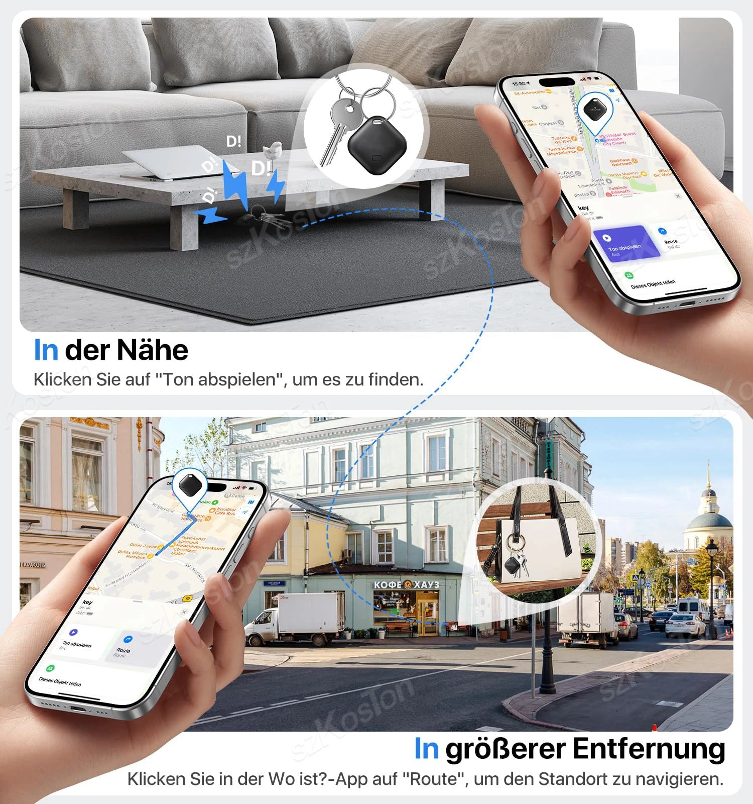 Mini traceur GPS Compatible avec iOS Find My APP