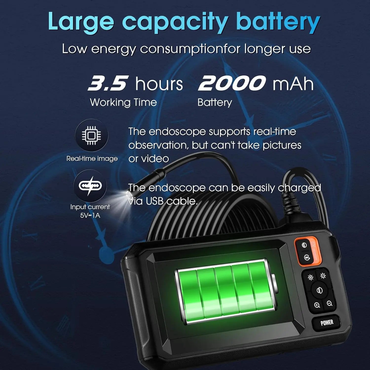 Caméra endoscopique industriel étanche 1080P