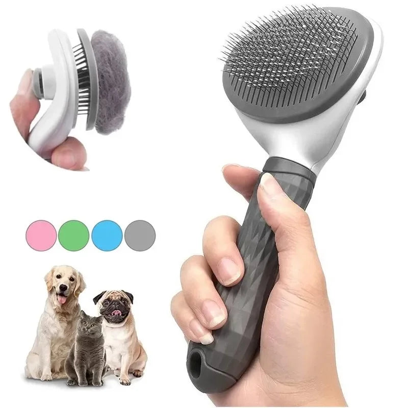Brosse autonettoyante pour chien et chat