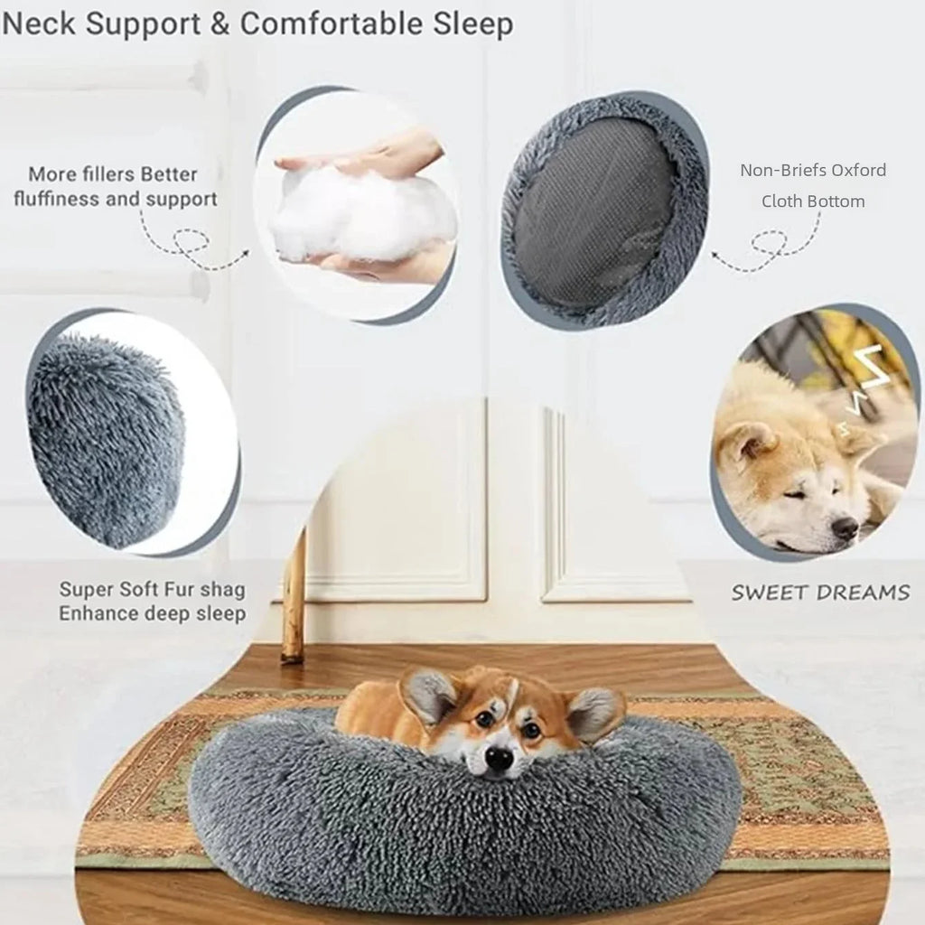 Lit lavable rond pour animaux de compagnie