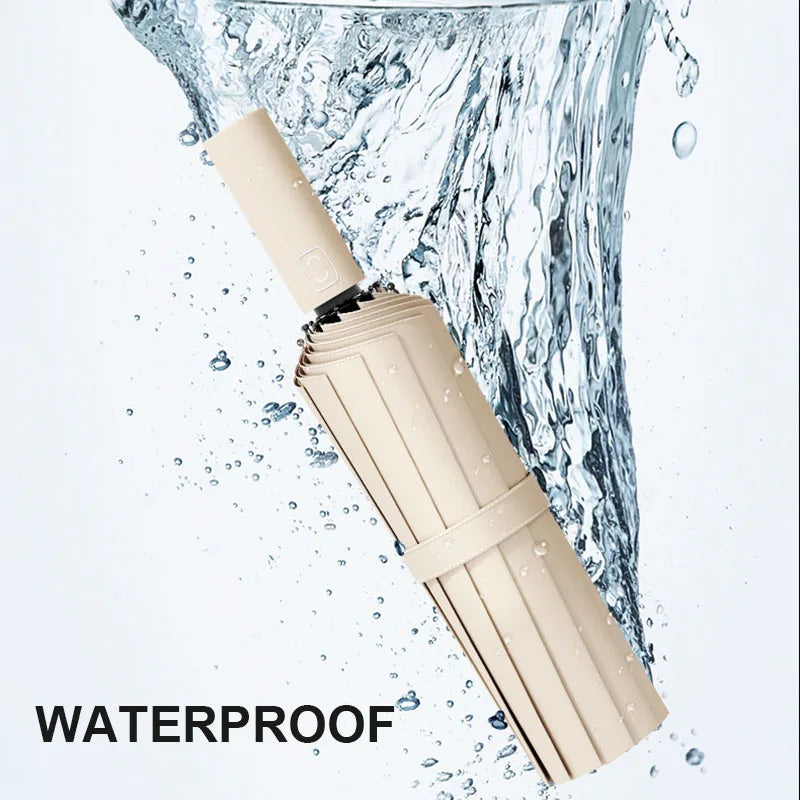 Grand parapluie automatique de couleur unie avec Protection UV