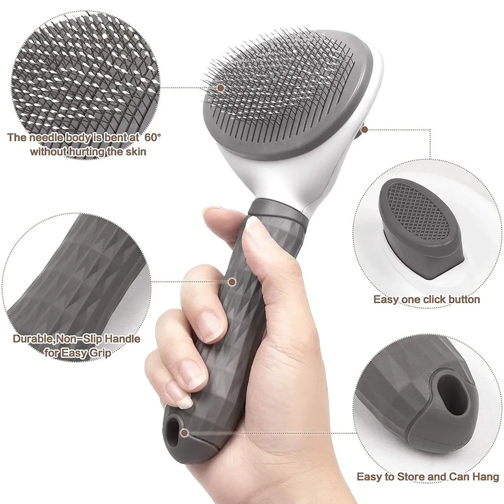 Brosse autonettoyante pour chien et chat
