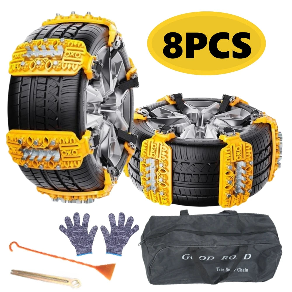 8 chaînes à neige universelles hyper pratiques