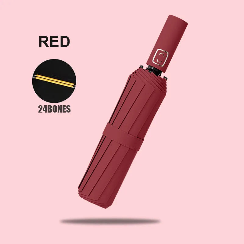 Grand parapluie automatique de couleur unie avec Protection UV