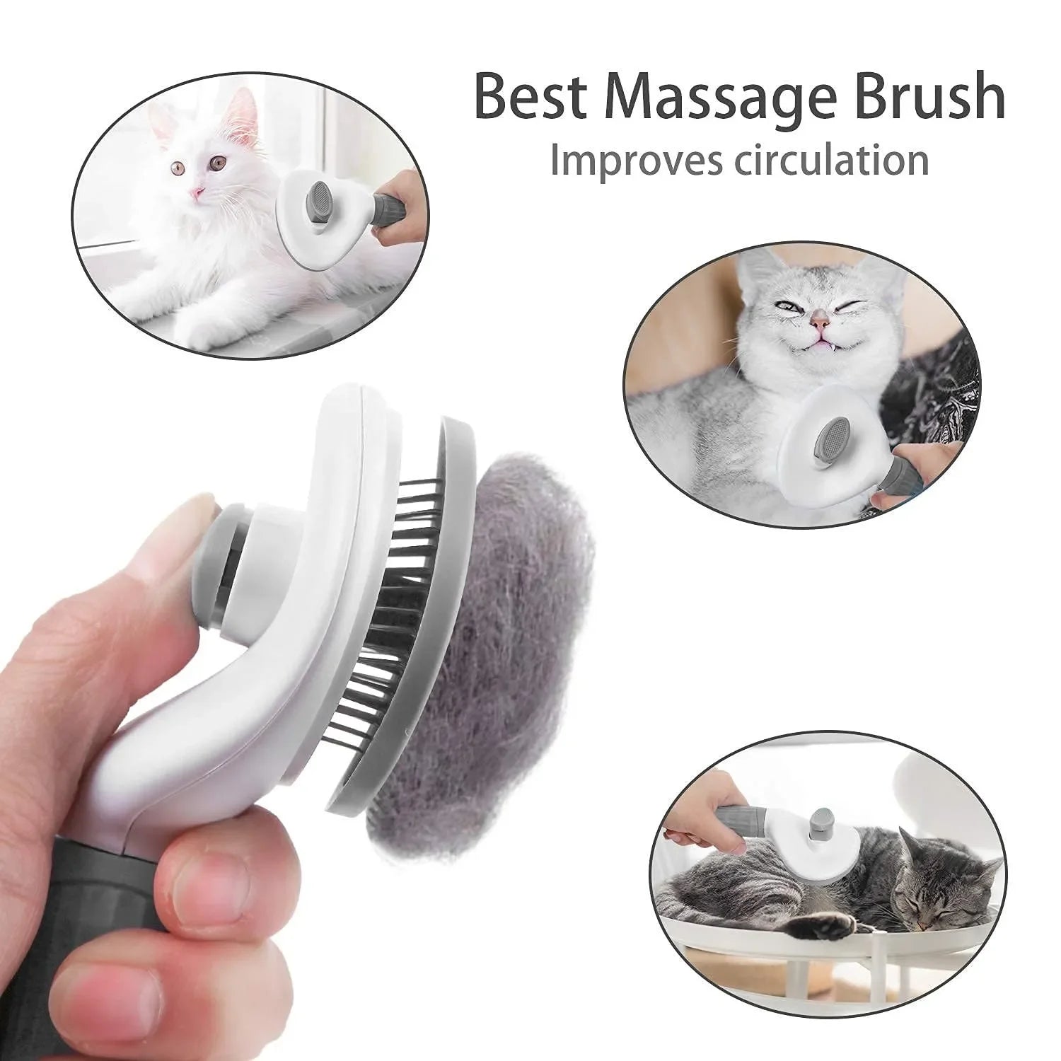 Brosse autonettoyante pour chien et chat